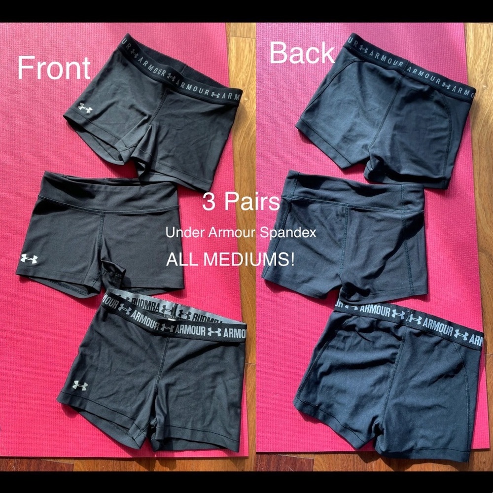 3 Pairs - Under Armour Black Spandex (ALL MEDIUMS)
